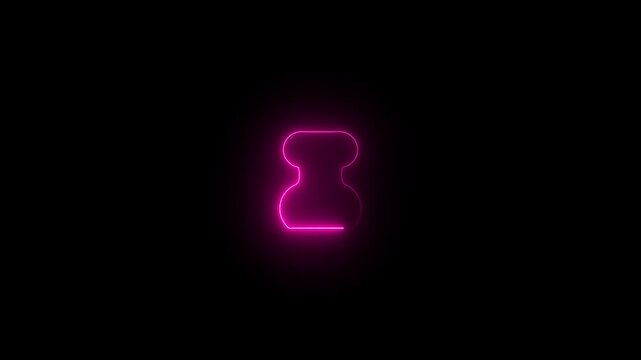 a glowing neon sex doll icon animation video on black background