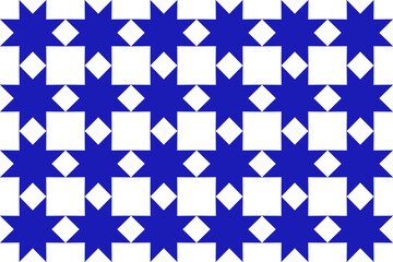 Mexican seamless star pattern with traditional blue talavera ceramic tile. Vector illustration. Mosaic design art.