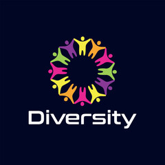 diversity helping logo design vector