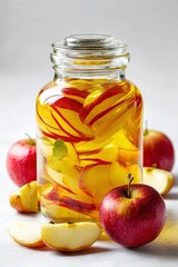Homemade Korean Apple Syrup in Glass Jar
