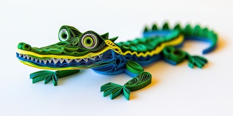 Fototapeta premium paper quilling alligator 