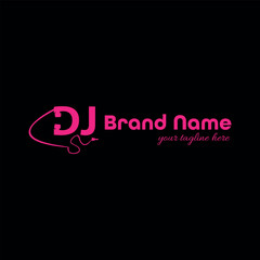 dj music logo design vector