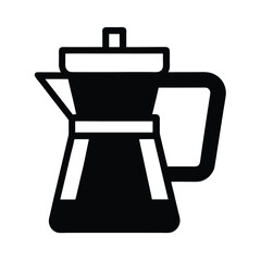 Coffee Pot Icon Black Silhouette