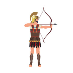 Ancient roman warrior with bow and arrow