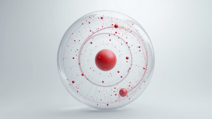 Naklejka premium A detailed illustration of an atomic structure against a light gray background.