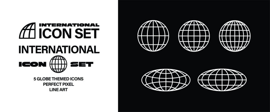 International Icon Set | Global Vector Isolated Editable Line Art Icons