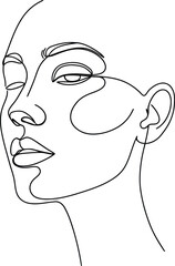 Minimalist Single-Line Woman's Face Profile
