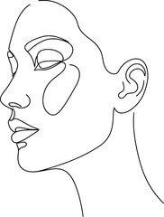 Minimalist Single-Line Woman Profile Vector