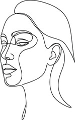 Minimalist Single-Line Woman's Face Profile