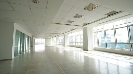Obraz premium Empty corporate office space for conference room backdrop 