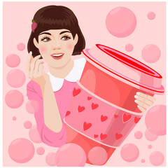 girl in a pink dress and a disposable cup