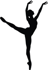 Elegant Ballerina Silhouette Vector