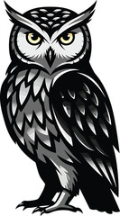 Powerful Owl, Minimalist Vector Art