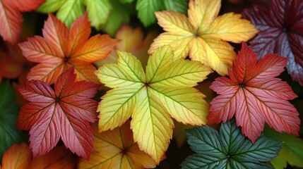 Fototapeta premium Autumnal Leaves: A Symphony of Colors