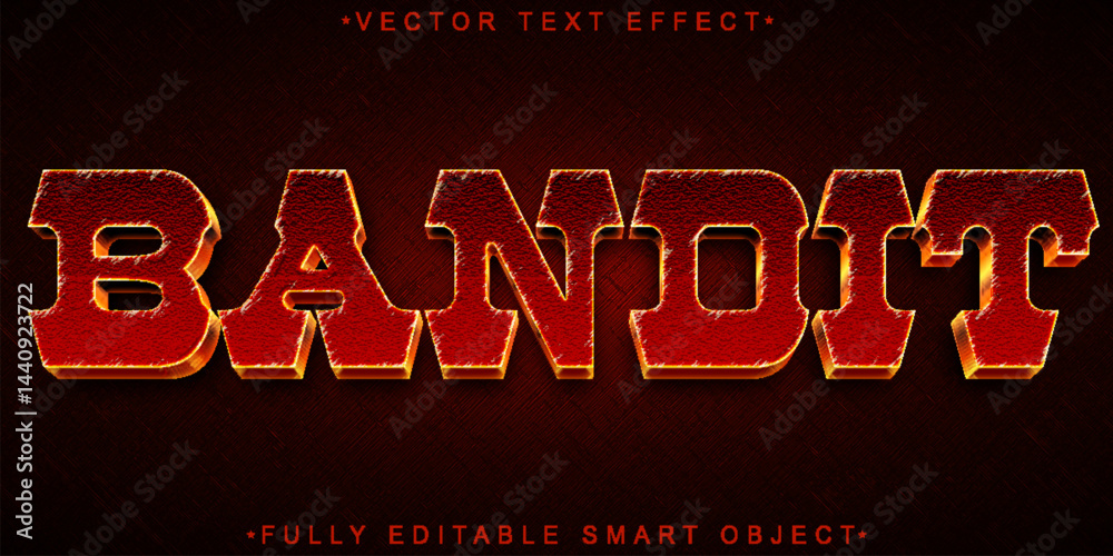 Poster bandit vector fully editable smart object text effect