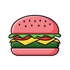 Playful Hamburger Icon in Line Style