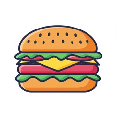 Playful Line Art Hamburger Icon