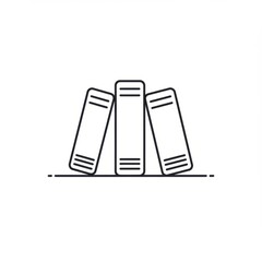 Three Books Icon Vector Illustration
