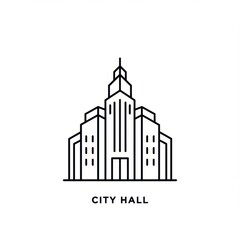 City Hall Icon: Geometric Real Estate Mobile UI Design