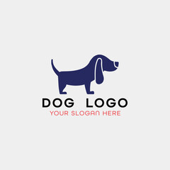 dog training grooming paw logo design vector