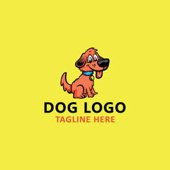 dog training grooming paw logo design vector