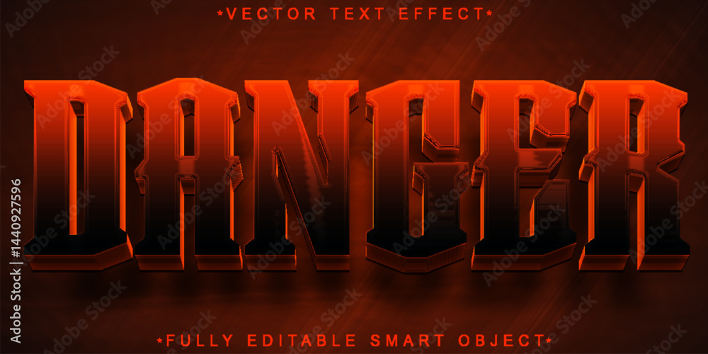 Poster red dark danger vector fully editable smart object text effect