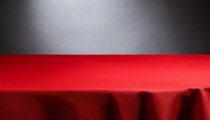 table and red tablecloth