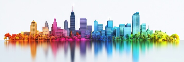 Obraz premium 3d vector oslo norway downtown skyline -