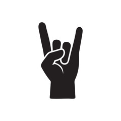 silhouette of fingers pointing up symbol of metal rock