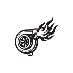 diesel turbo with flame 