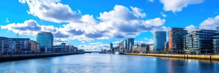Fototapeta premium anime dublin downtown skyline 