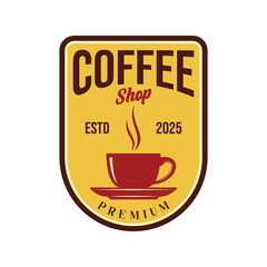 Coffee shop logo emblem vector design
