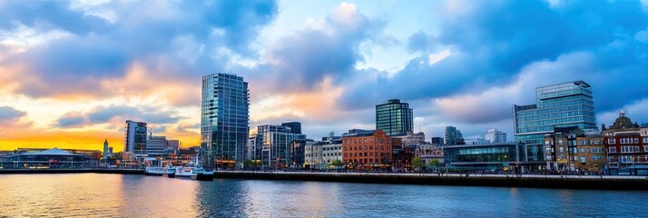 Fototapeta premium manga dublin ireland downtown skyline