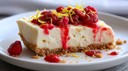  Sweet and Tart Lemon Raspberry Dessert Slice. Lemon Raspberry No-Bake Dessert Slice