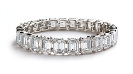 A tennis bracelet composed entirely of radiant emerald-cut diamonds