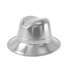 Fototapeta premium Shiny silver outdoor hat for leisure activities.