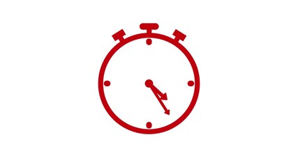Minimalist Stopwatch Isolated Animation, Countdown Analog Clock Animation - Powered by Adobe
