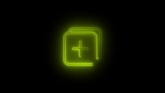 a glowing neon new tab icon HD video on black background