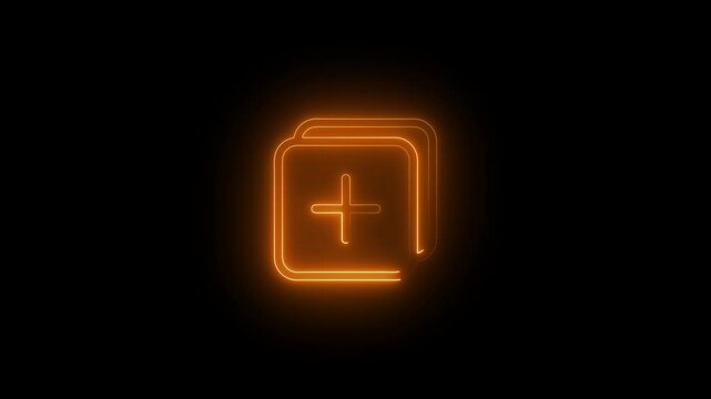 a glowing neon new tab icon HD video on black background