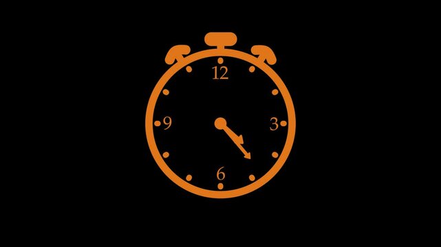 Minimalist Animated Countdown on Stopwatch Analog Clock Face