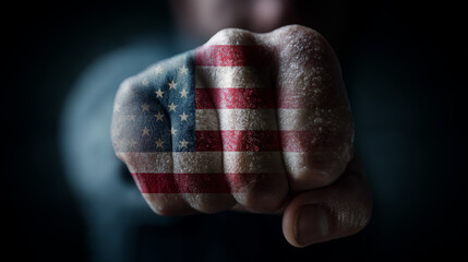 american flag on hand