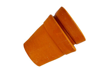 Plant pots on white background.