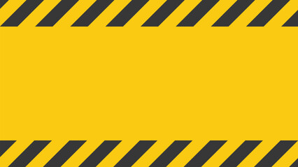 Caution warning background with black and yellow hazard stripes. Construction safety template, attention zone, alert area. Industrial danger design for banner, poster, and web projects.