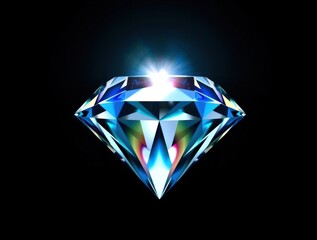 Sparkling diamond shines brightly against dark background showcasing brilliance and clarity