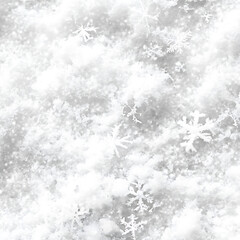 Obraz premium Delicate snowflakes gently falling, creating a serene winter wonderland with frosted brilliance.