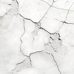 Fototapeta premium Close-up shot showcasing cracks in a weathered white surface, creating an abstract textured pattern.