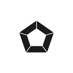black pentagon vector icon