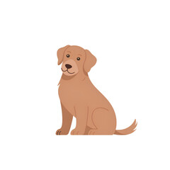 Fototapeta premium Golden retriever illustration on a white background