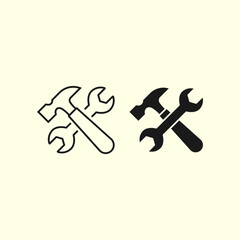 Tools icon symbol vector on white background