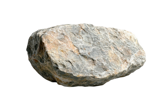 Large grey boulder stone isolated on 3d rock gray path high rough image on transparent background